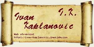 Ivan Kaplanović vizit kartica